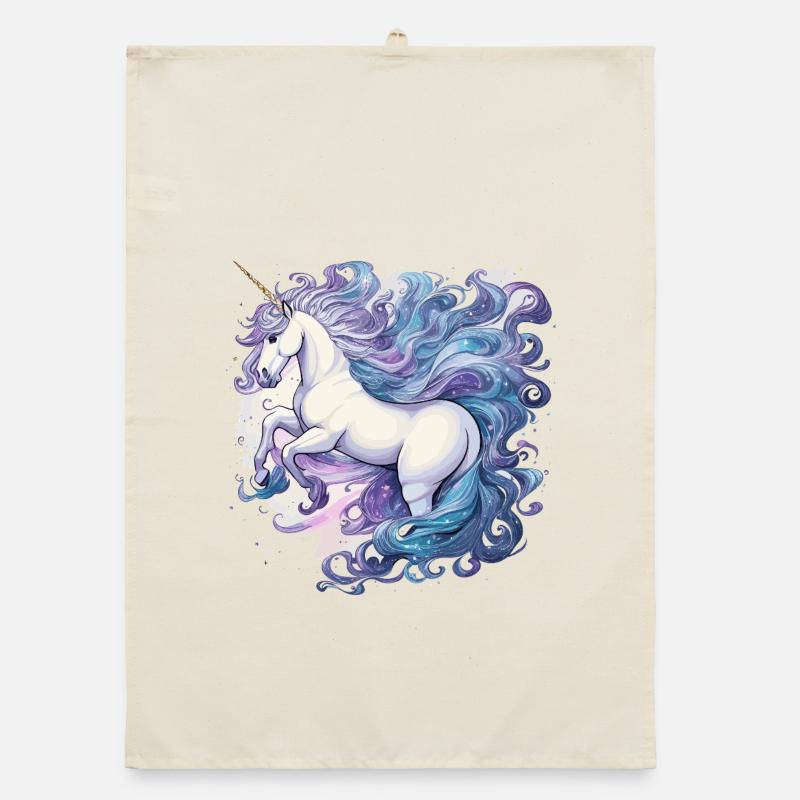Moondream Unicorn with Shimmering Mane Organic dish towel