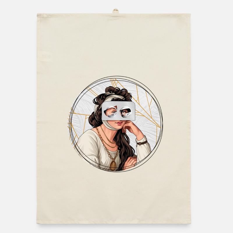Illustration // Blick durch Medikamente - Organic Geschirrtuch - Natur