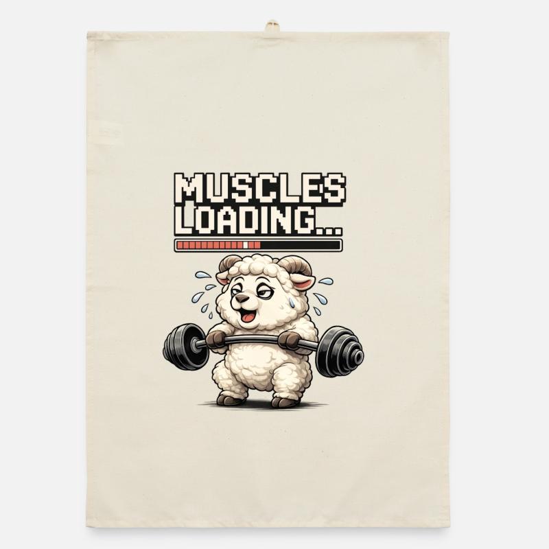 Muscle-loading lamb during strength training Organic dish towel