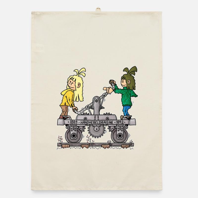Rona & Quinn – le tramway à levier manuel / - Torchon bio - nature