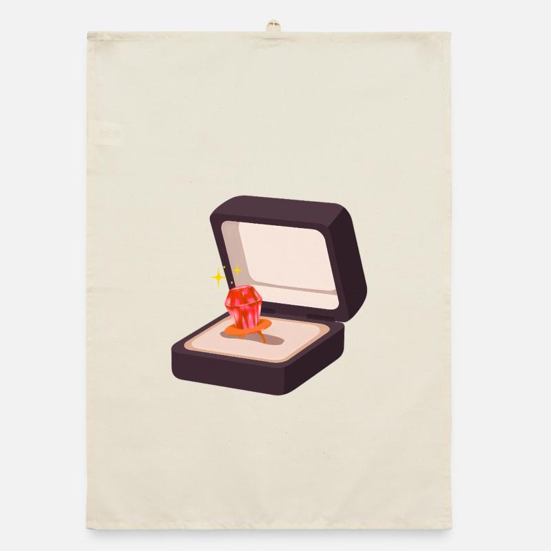 Candy Ring Proposal Engagement Marry Wedding Organic dish towel