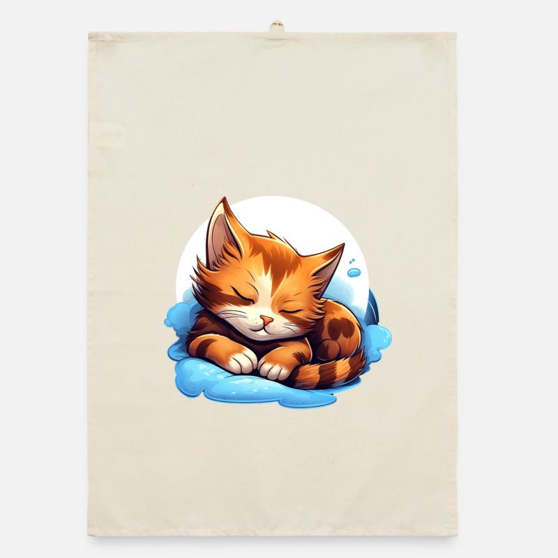 Cat Cuddle Dream on Cloud - Cat Organic dish towel