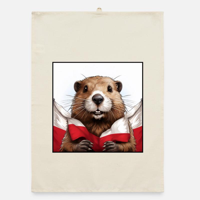 Drapeau de la Pologne du Beaver Torchon bio