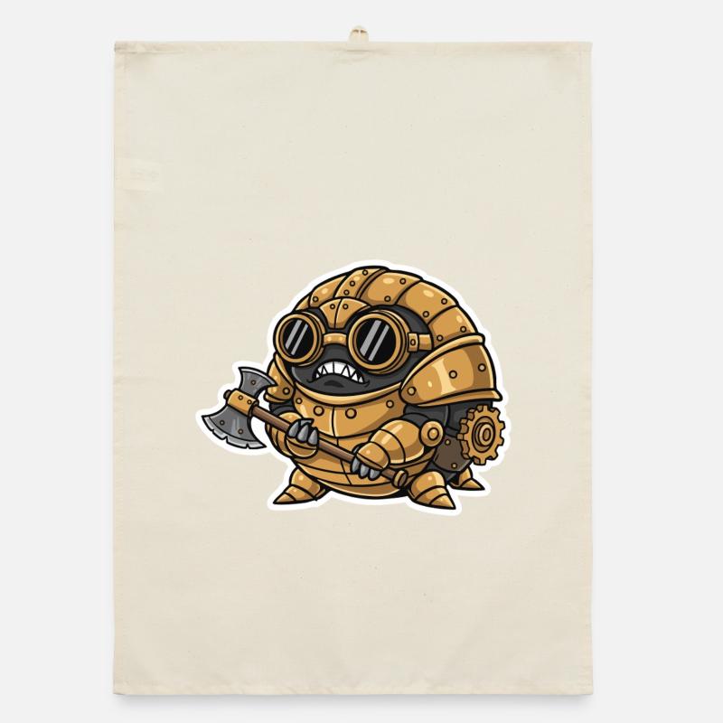 Sowbug Krieger Steampunk Axt Kupferrüstung Organic Geschirrtuch