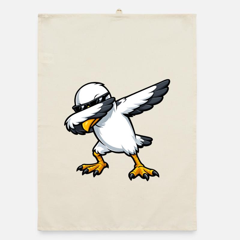 Dabbing Seagull Organic dish towel
