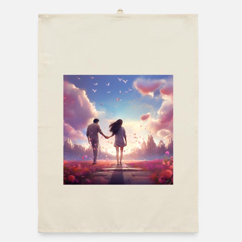 Chemin du soir de l’amour Torchon bio