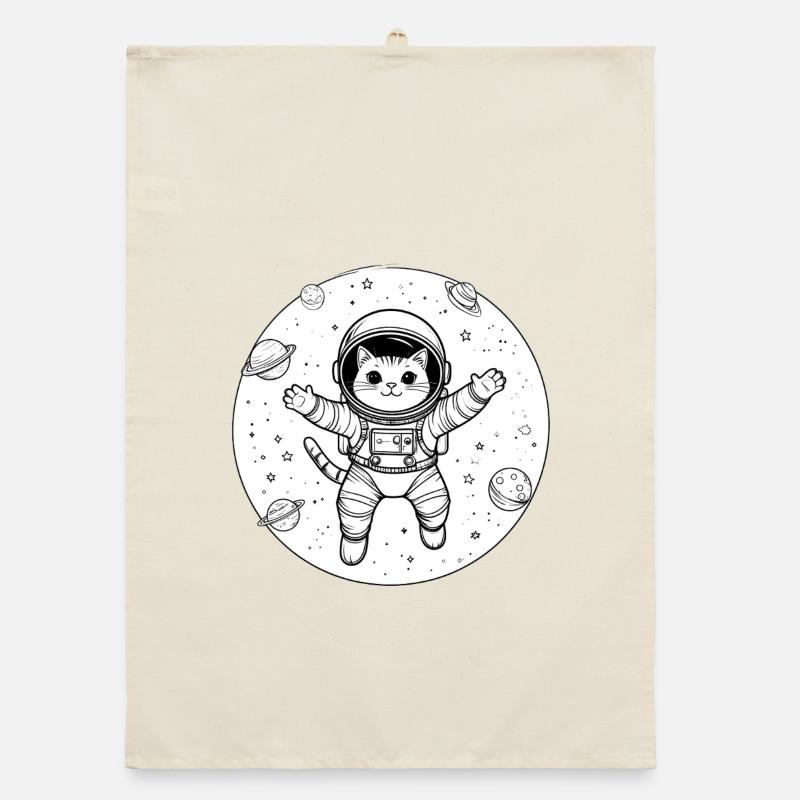 Astronaute chat dans l’espace Torchon bio