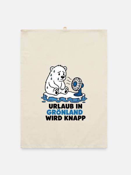 Urlaub in Grönland wird knapp – Eisbär T-Shirt - Organic Geschirrtuch - Natur