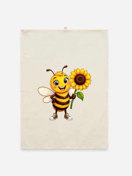 Fröhliche Hummel - Organic Geschirrtuch - Natur