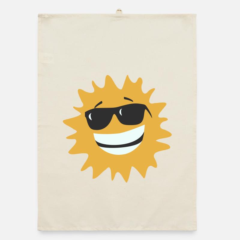 Sunburst lächelt mit Sonnenbrille Organic Geschirrtuch