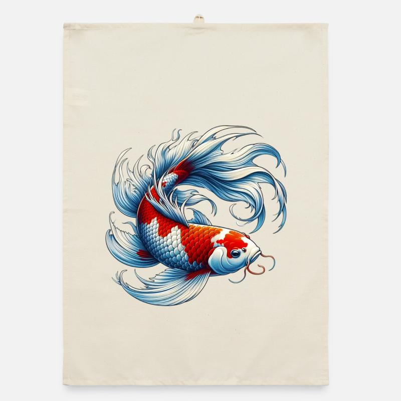 Pesce carpa Koi Giappone giapponese Strofinaccio da cucina ecologico