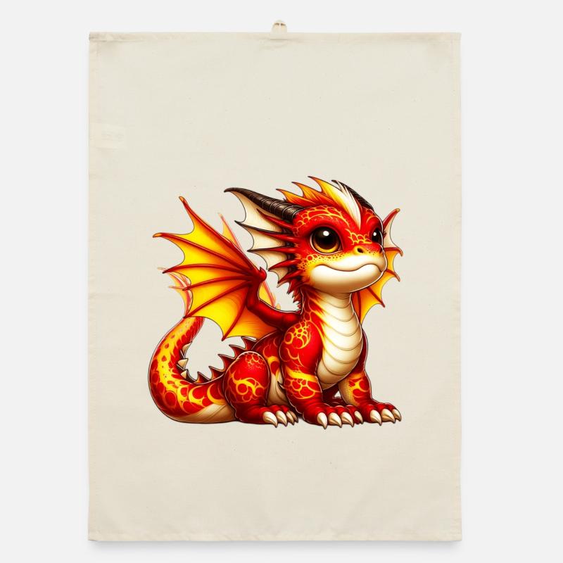 Drache - Organic Geschirrtuch - Natur