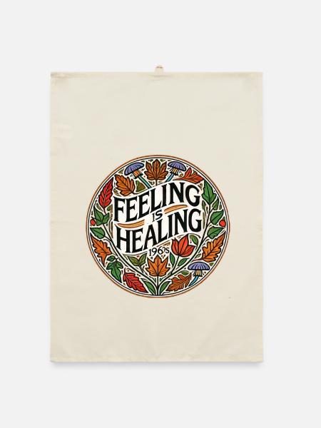Feeling is Healing Circle Tee - Organic dish towel - nature - Front