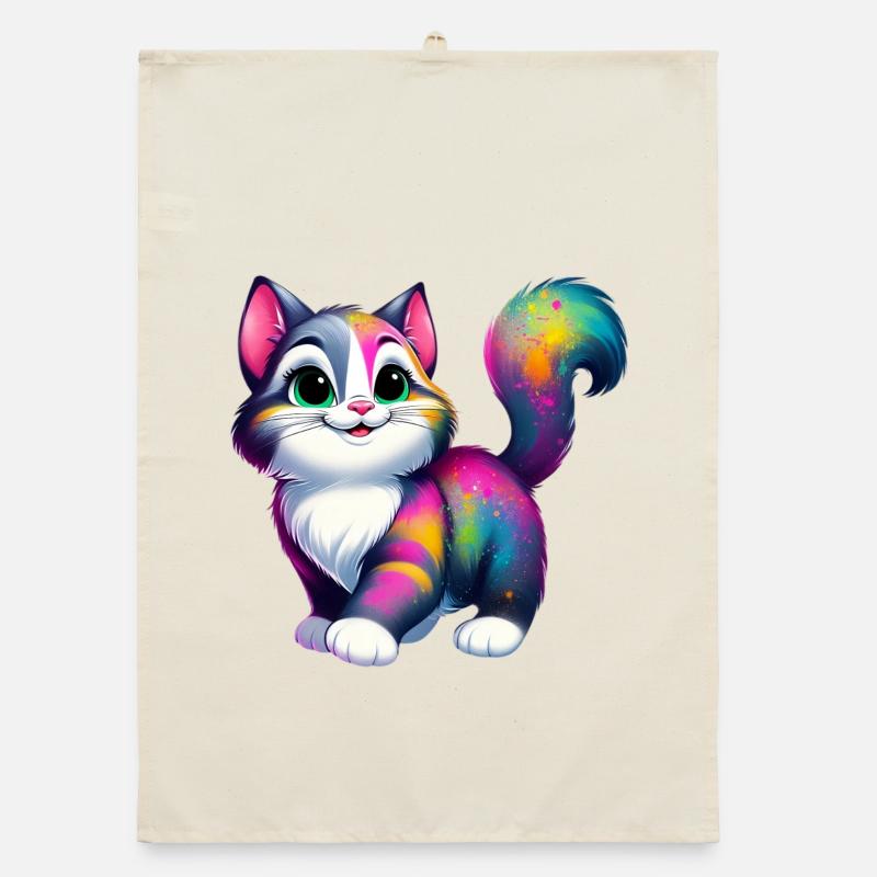 Katze - Organic Geschirrtuch - Natur