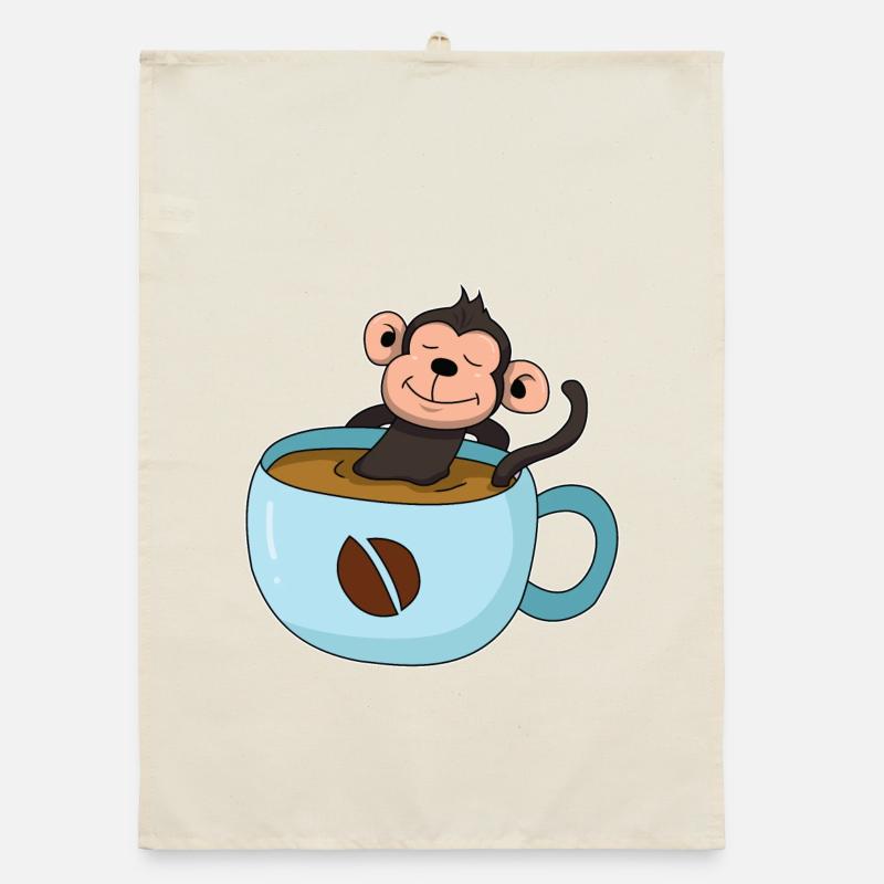 Kaffee-Äffchen Organic Geschirrtuch