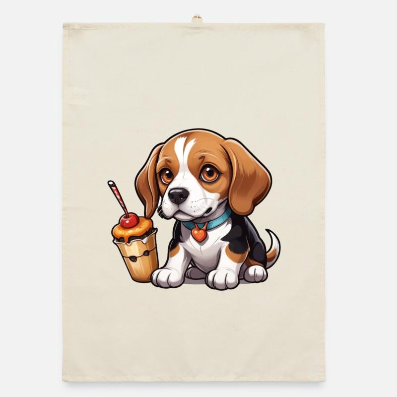 Beagle Cake Joy Organic dish towel