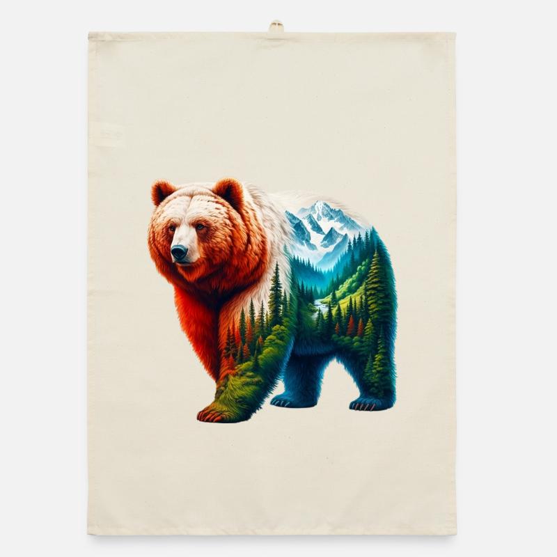 Bär - Organic Geschirrtuch - Natur