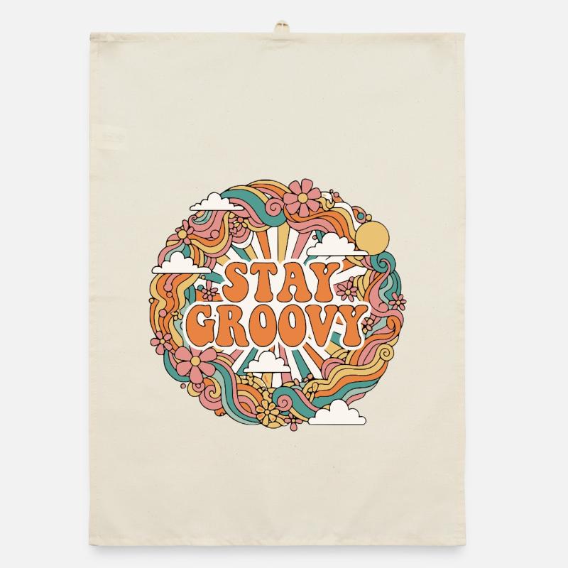 Psychedelic Retro Organic dish towel