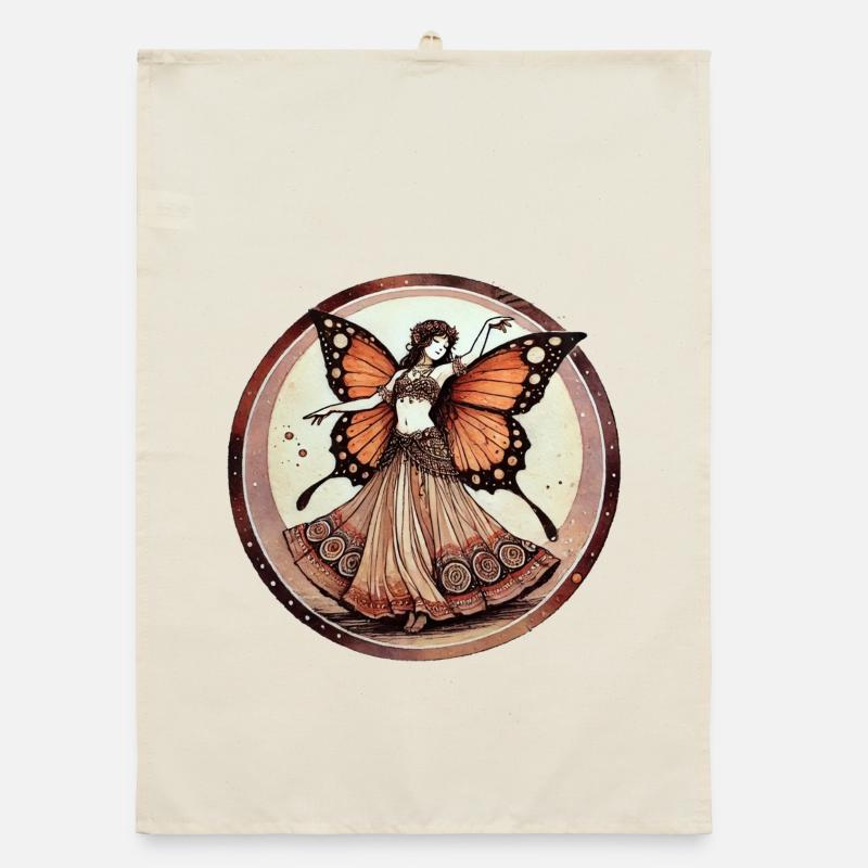 Fée Papillon dans le Gala Circulaire Torchon bio