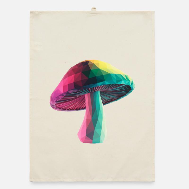 Champignon - Logo Low Poly cool Torchon bio