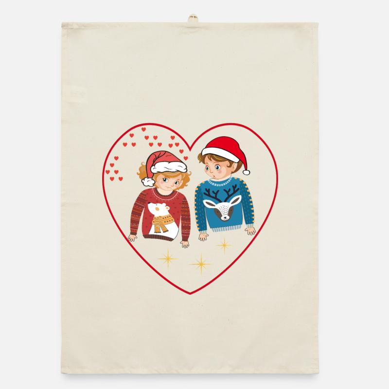 Weihnachtskinder  Organic Geschirrtuch