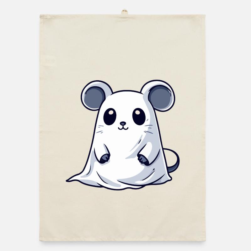 Mouse Halloween Ghost Organic dish towel