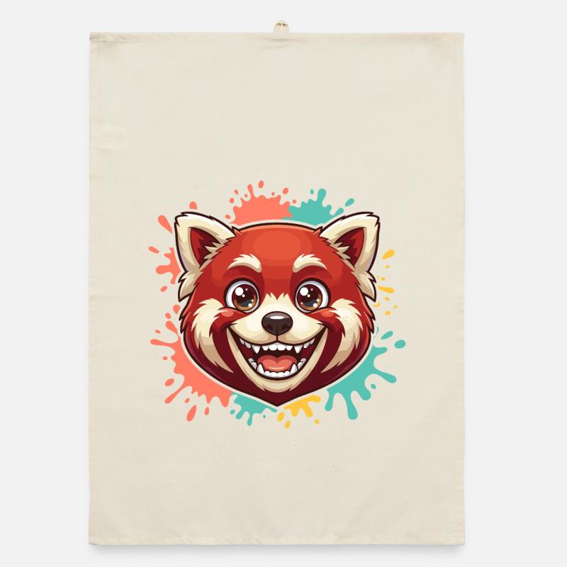 Roter Panda Spritzer Organic Geschirrtuch