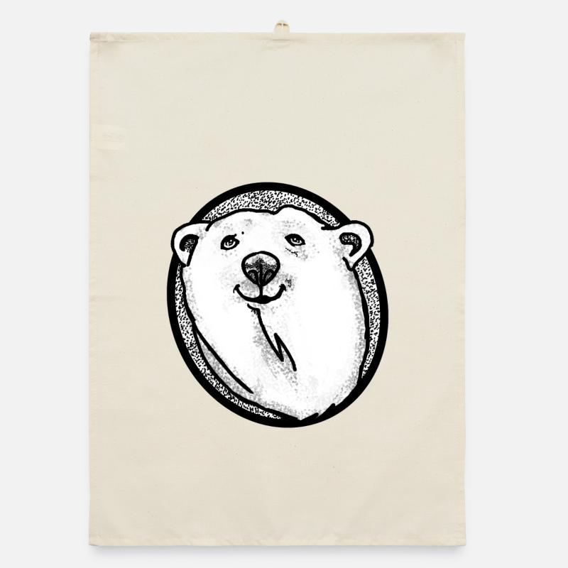 Schmunzelnder Eisbär Organic Geschirrtuch