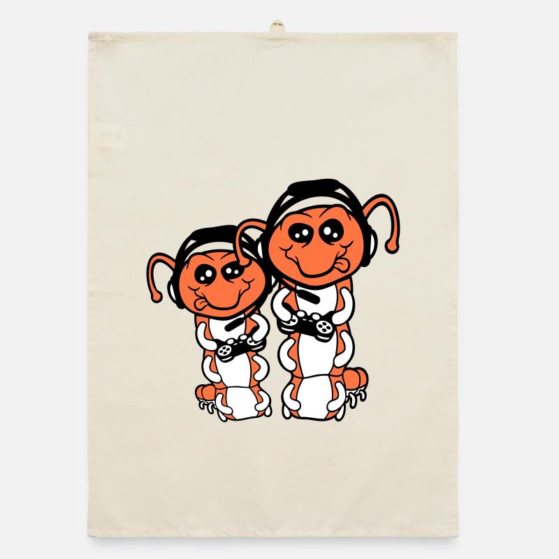 2 gamer caterpillar nerd gaming controller console game Organic dish towel