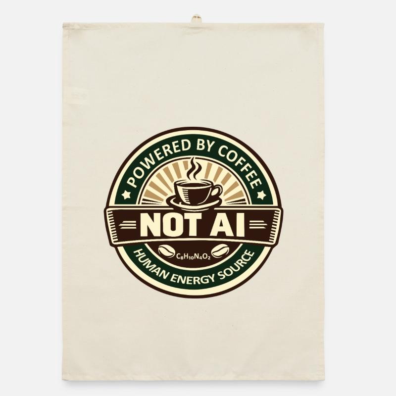 powered by coffee Organic dish towel
