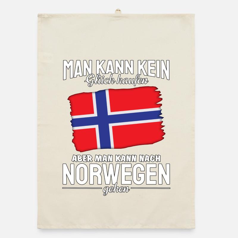 Norwegen Reise Motivation Design - Organic Geschirrtuch - Natur