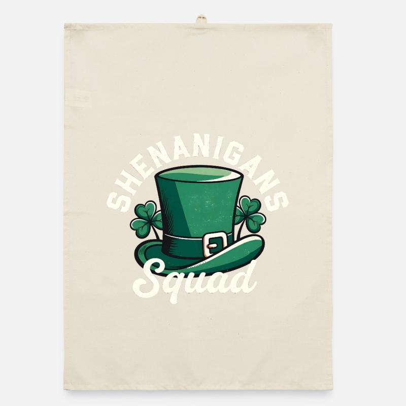 Shenanigans Squad Leprechaun Hat Organic dish towel