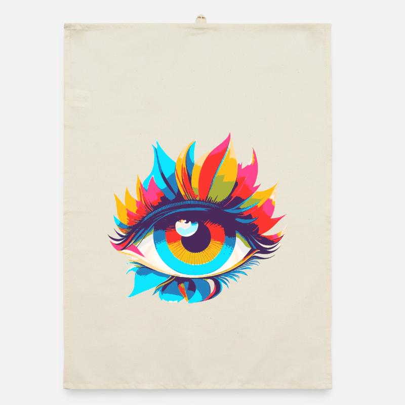 Pop Art Magique Œil Coloré Torchon bio