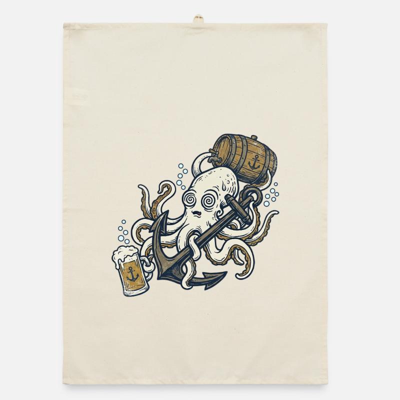 Beer Squid Organic dish towel