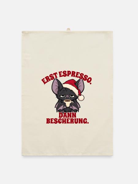 Fledermaus vor der Bescherung - Organic Geschirrtuch - Natur - Vorne
