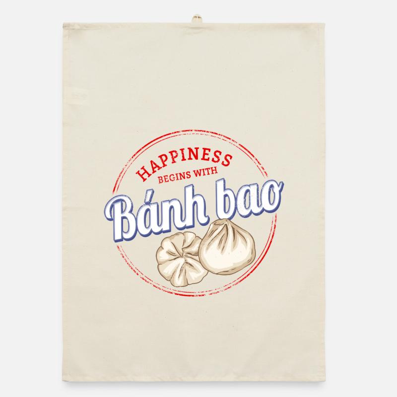 Bánh Bao Dumpling oder Baozi Vintage Teigtasche Organic Geschirrtuch