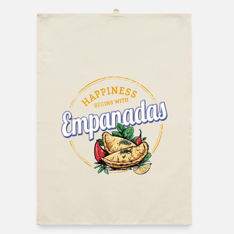 Empanada Snack Vintage Spain Retro Dumplings Organic dish towel