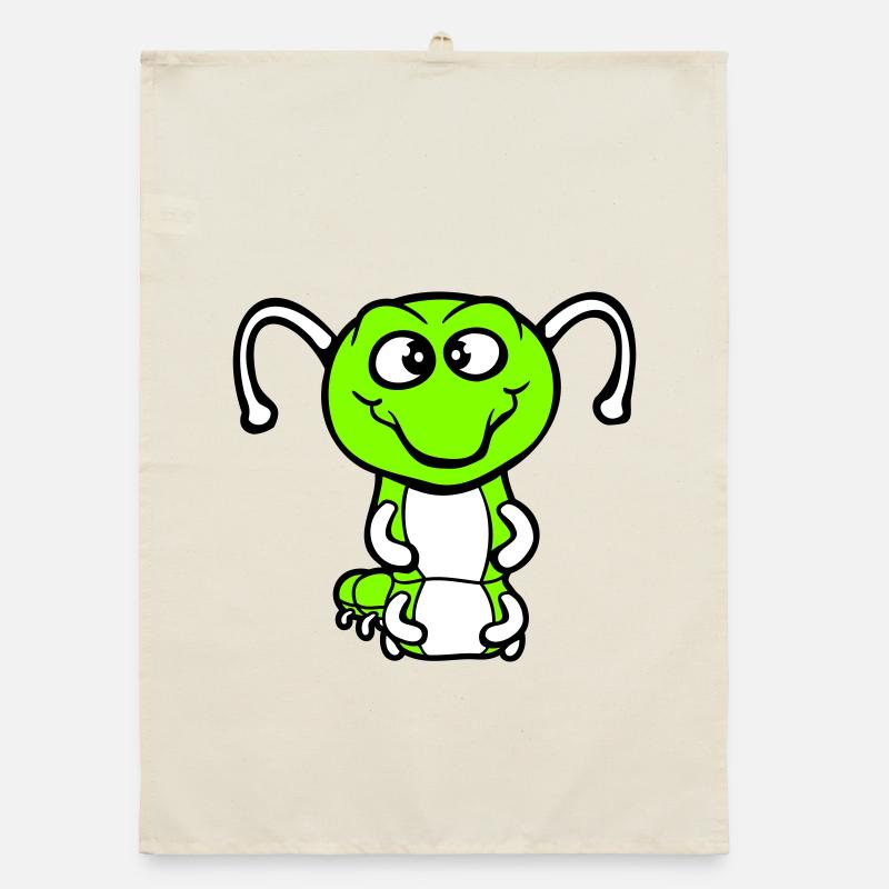 Chenille amicale douce et adorable sourit joyeuse bande dessinée Torchon bio