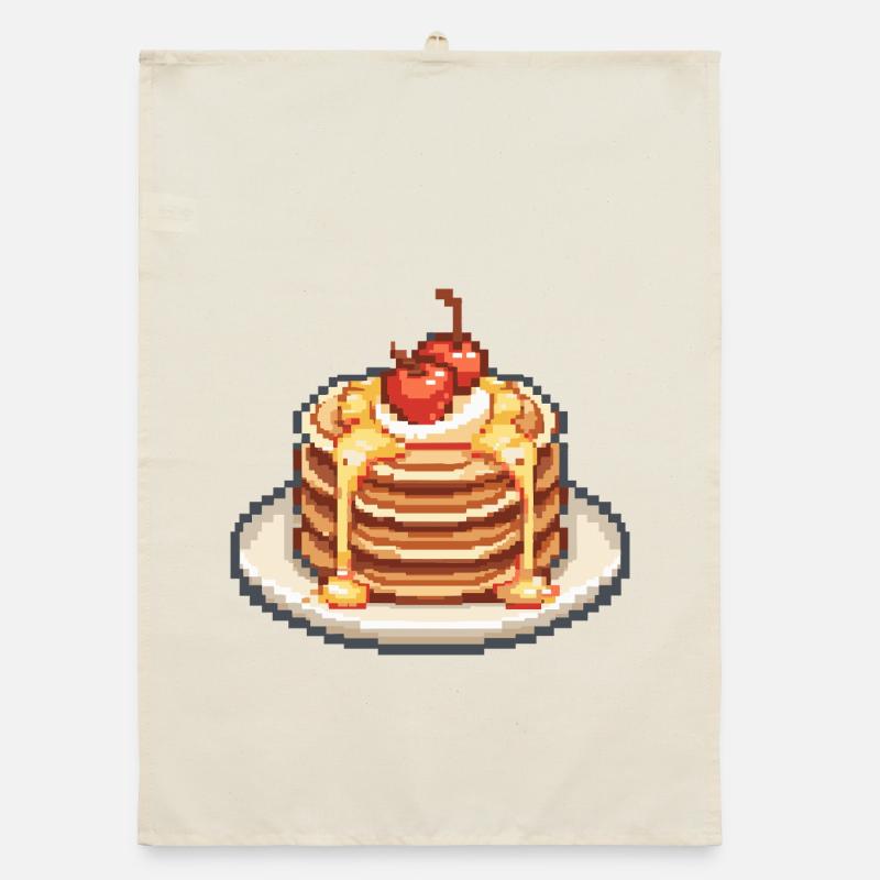 Pixel Pancake Cherries Organic dish towel