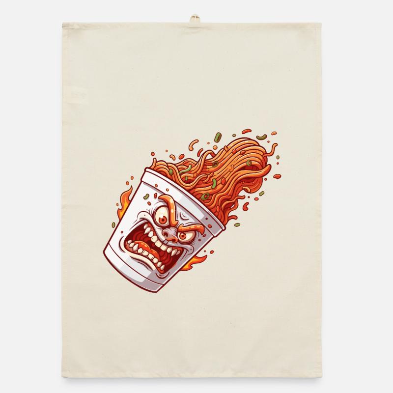 Flammender Becher Wutanfall Organic Geschirrtuch