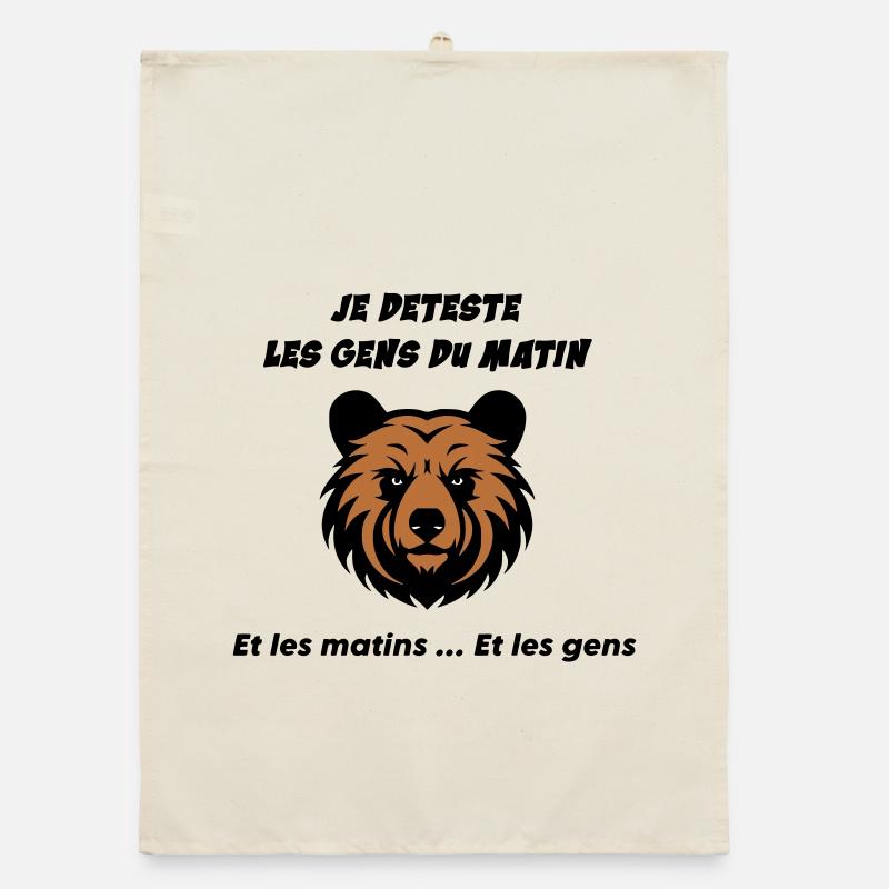 Angry Bear's Head Organic dish towel