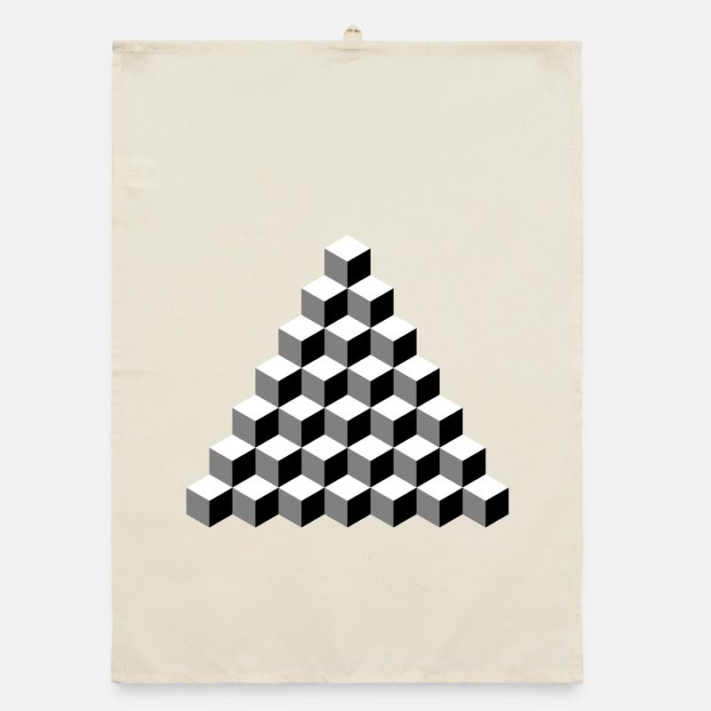 Isometric Cube Pyramid Organic dish towel