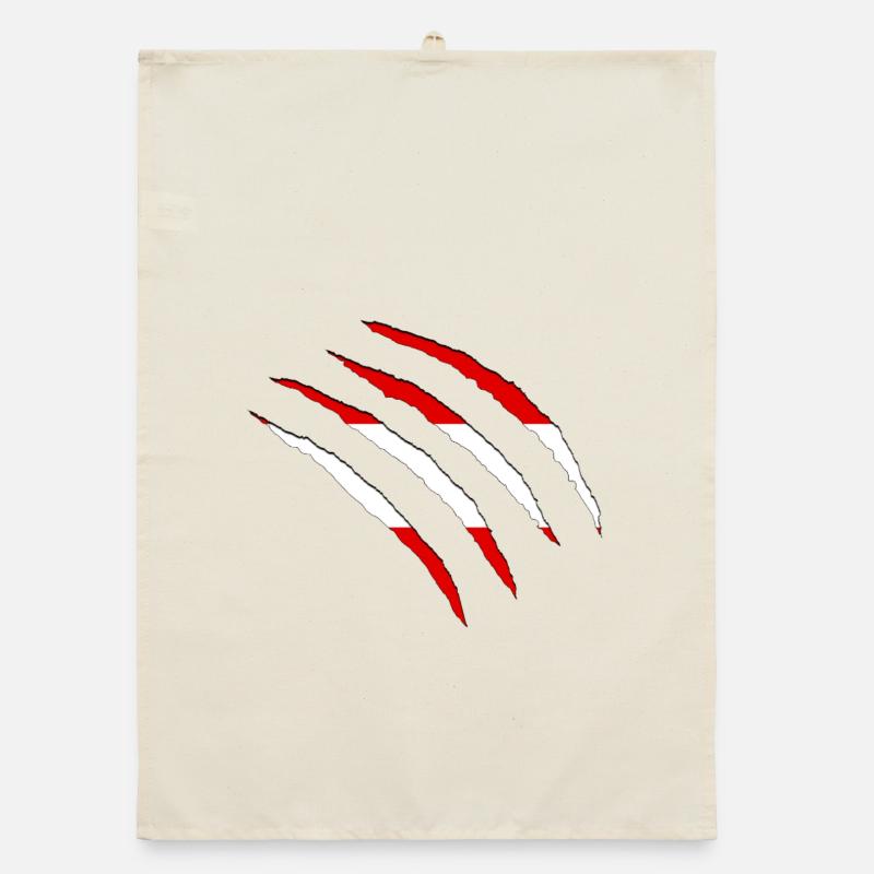 Claw Red White Scratch Marks Black Austria Organic dish towel