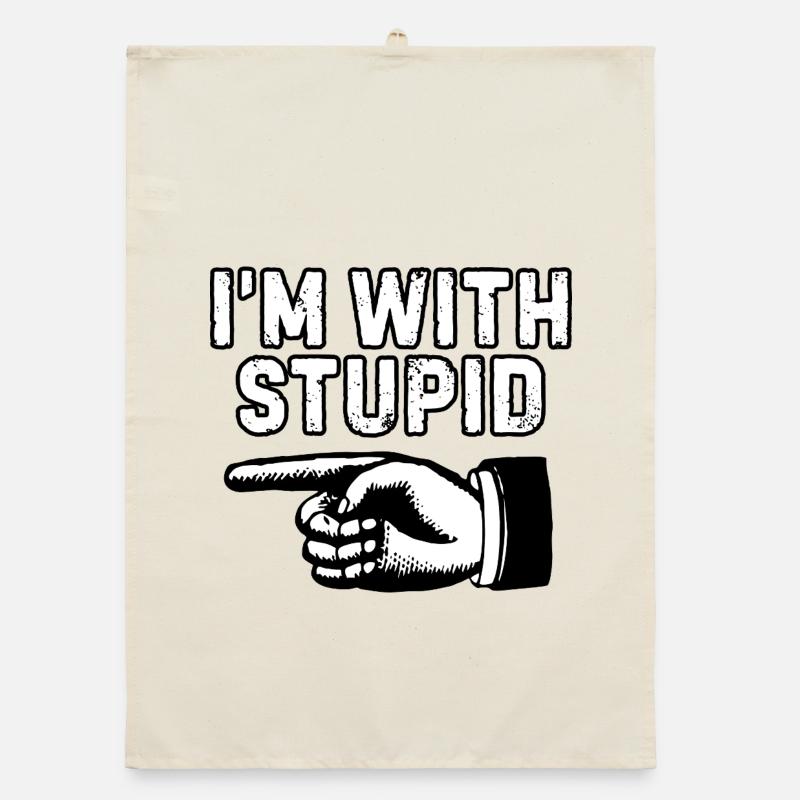 Ich bin mit dummer Handgrafik Organic Geschirrtuch