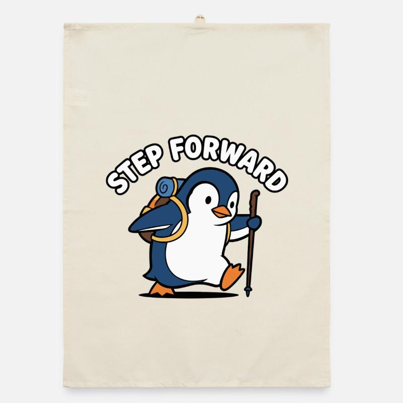 Forward Step Penguin Organic dish towel