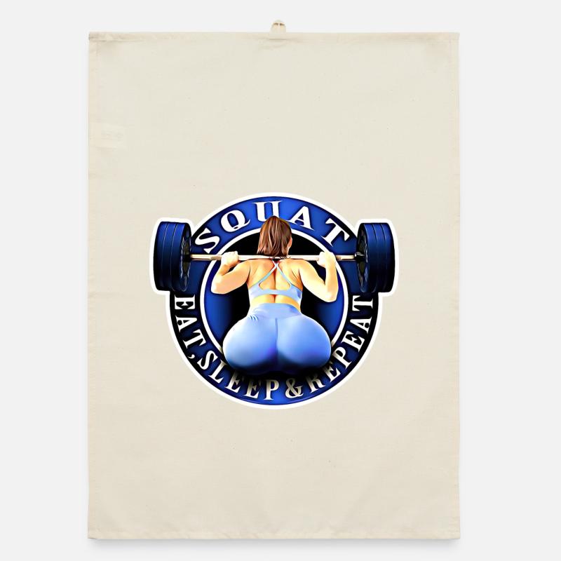 Squat, Eat, Sleep & Repeat. Organic dish towel