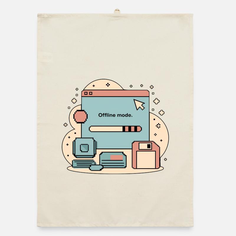 Offline Mode Retro Internet Organic Geschirrtuch