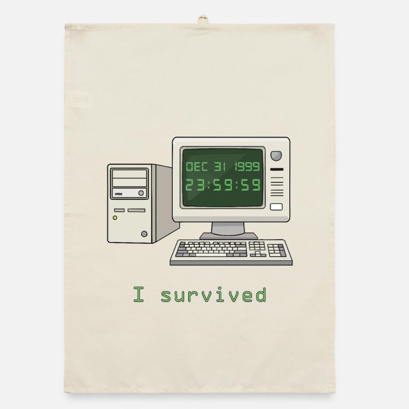 I Survived Y2K Organic dish towel