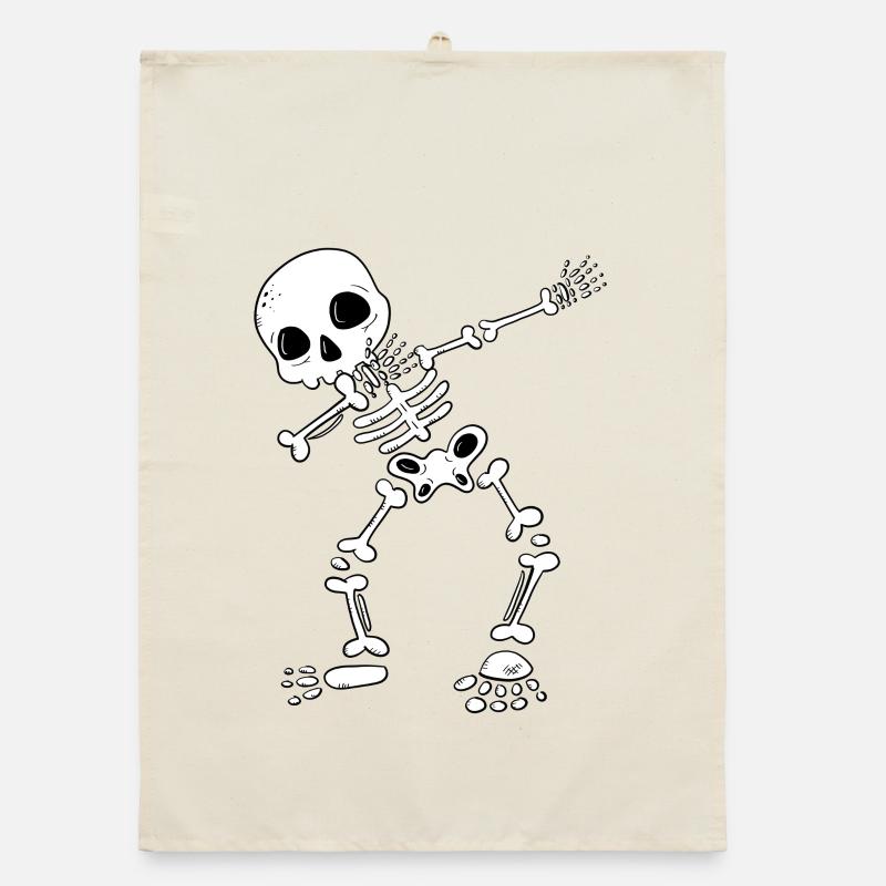 Funny Dab Dance Skeleton I Bones I Halloween Organic dish towel