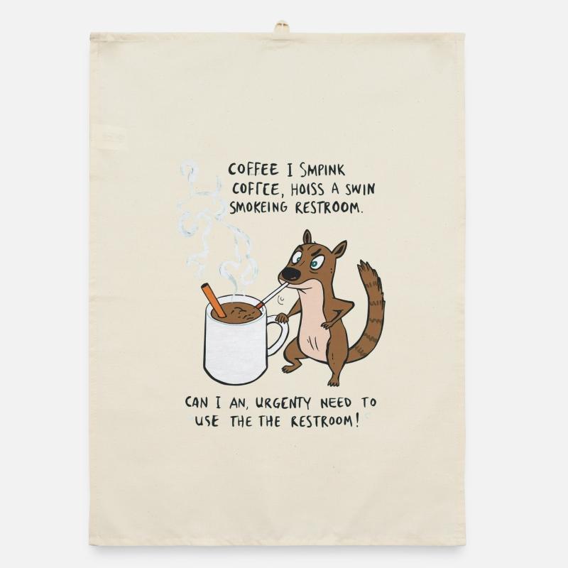 Coffee Emergency Loot Squirrel Butt Organic dish towel